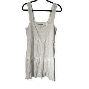 Show Me Your Mumu Napa Mini Dress White Linen Size XS Tiered Ruffle Sleeveless